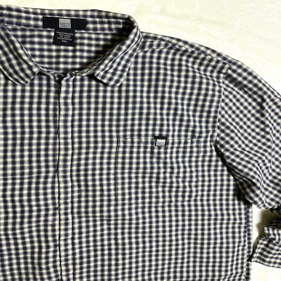 Vtg 90's Marithe Francois Girbaud Baggy Loose Button Up Men's 2XL Gray Blue Y2K - Picture 2 of 8